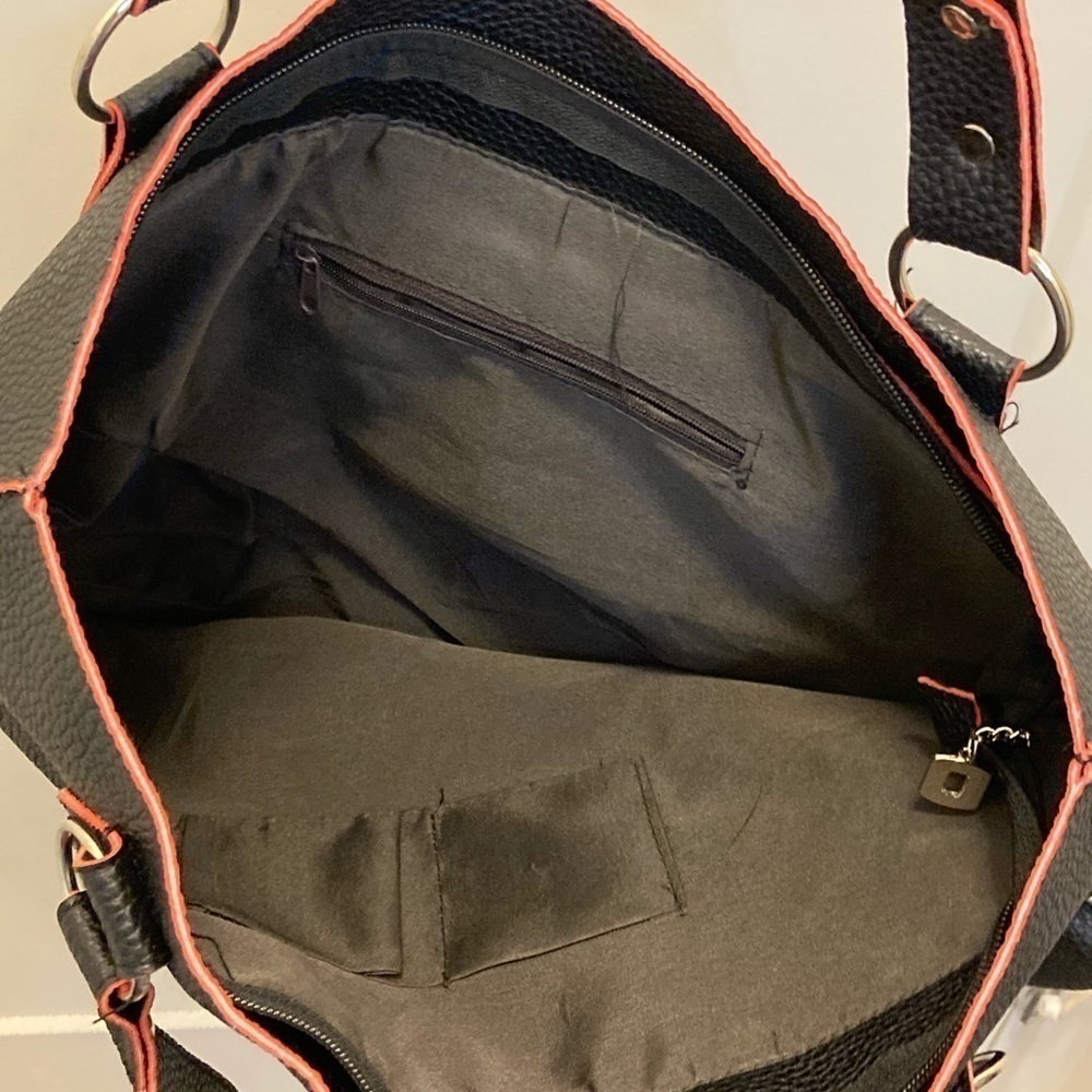 TOTE Black and pink vegan leather large - Picture 6 of 7